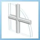 French glass, exposed grids