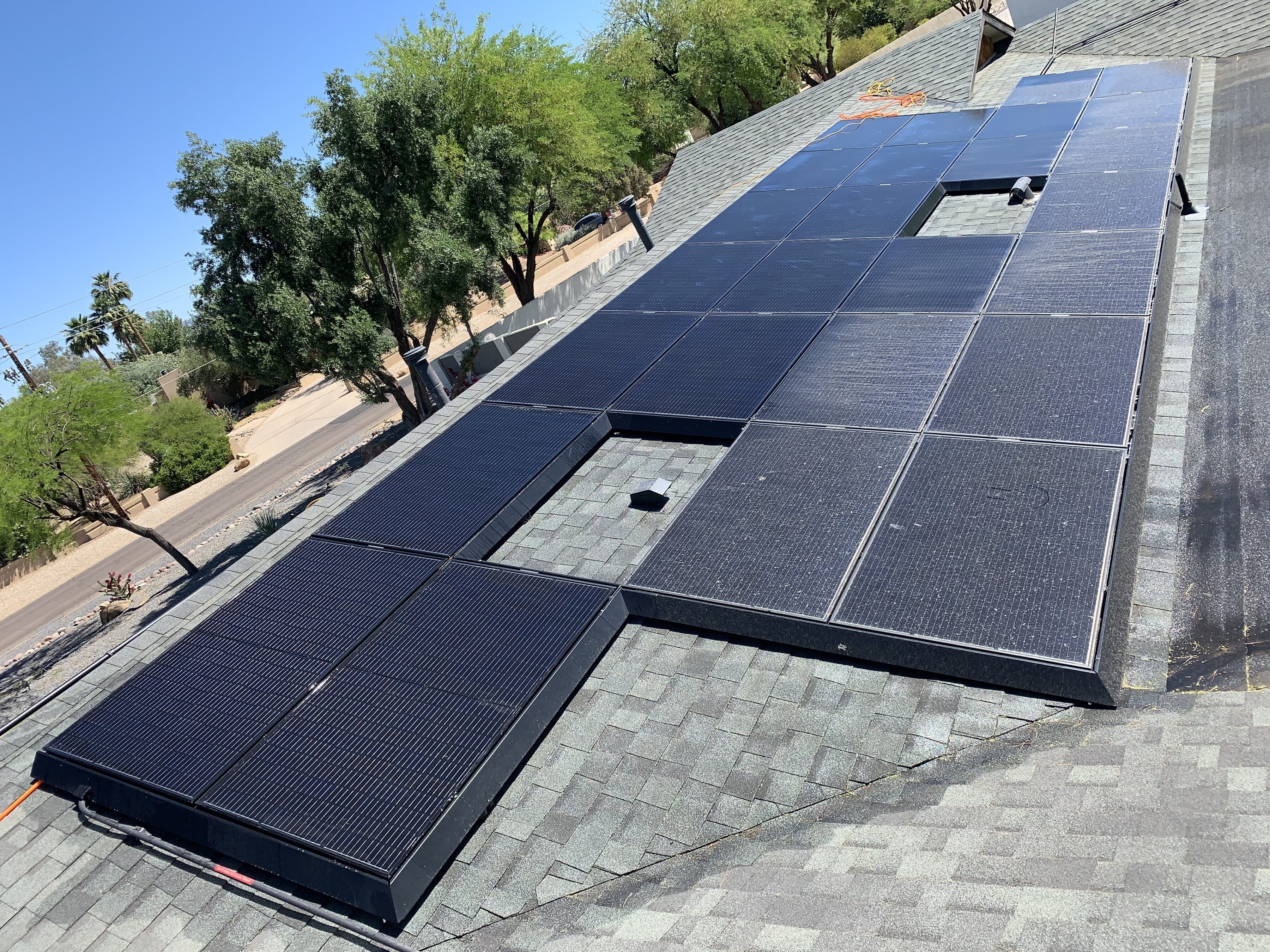 Residential solar panel window cleaning
